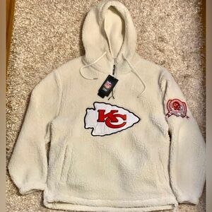 NFL Kansas City Chiefs White Sherpa Hoodie size medium